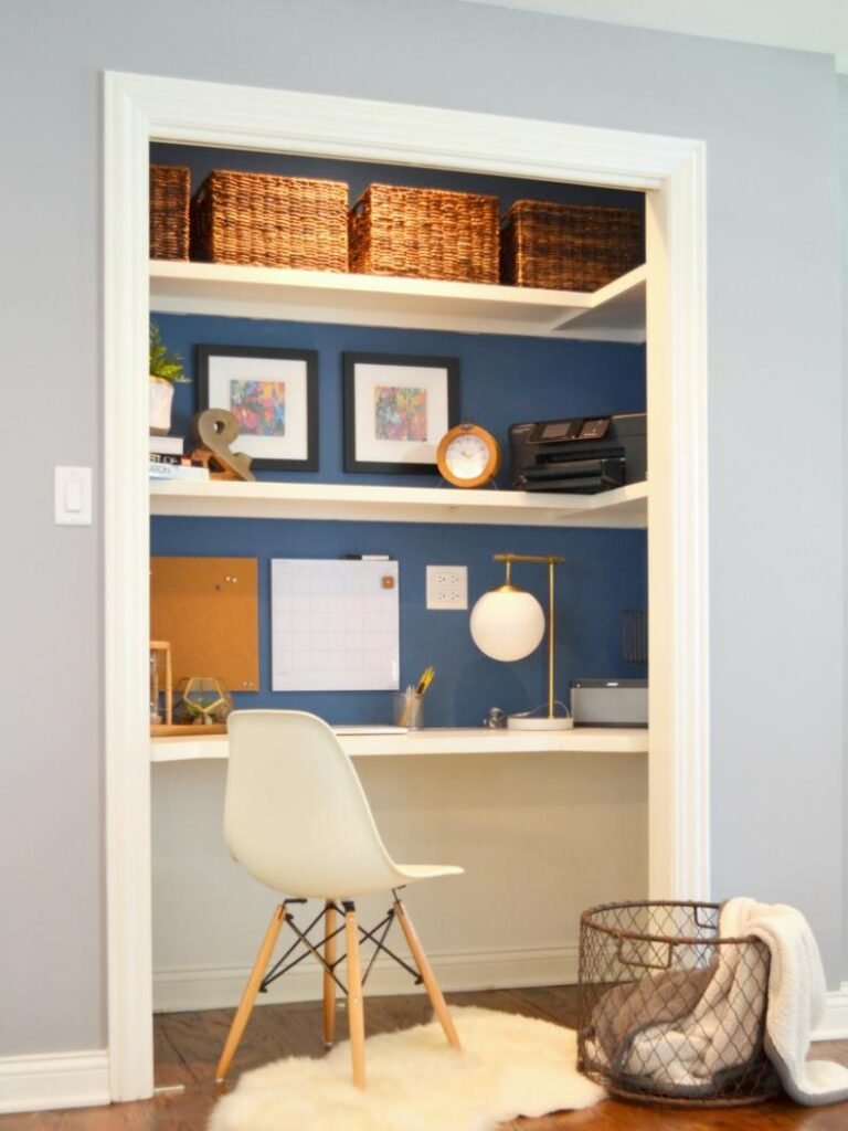 Closet Space Turned Home Office Workspace