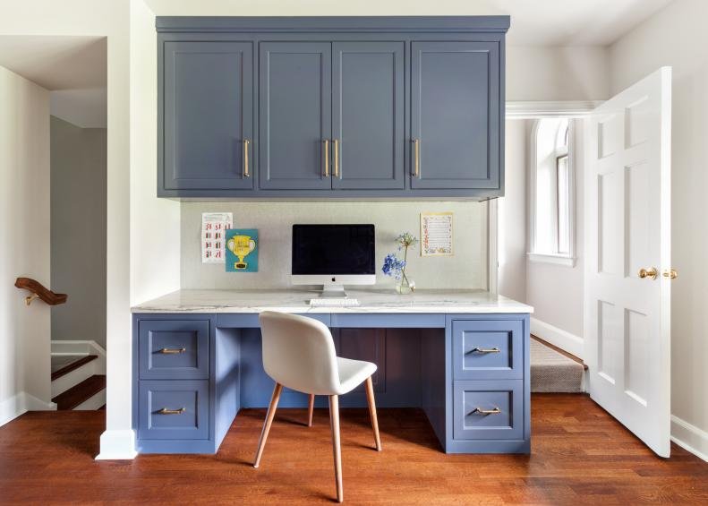 Cabinets, Repurposed as a Stylish Home Office